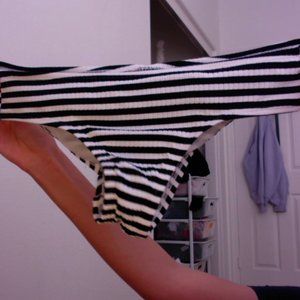 Matching striped bikini bottums